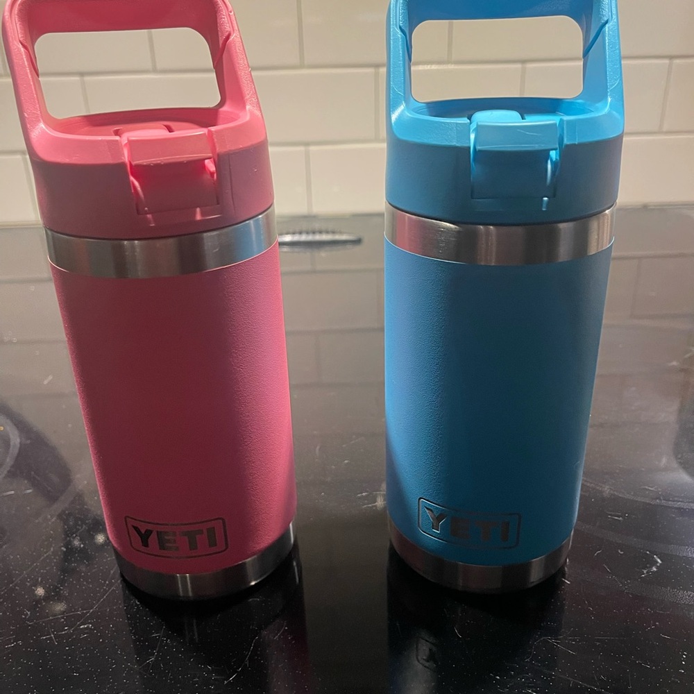 Yeti Rambler Jr. 12 oz.   Pink and Aqua set of 2